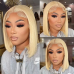 Stema 613 Blonde 13x4 Transparent Lace Straight Frontal Bob Wig