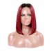 Stema Straight Ombre 1B/99J Bob Lace Front Wigs Remy Hair