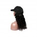 Stema Human Hair Baseball Hat Wig Deep Wave