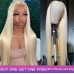 Stema #613 Blonde 13x4 Transparent Lace Big Frontal Human Hair Wig