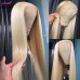 Stema #613 Blonde 13x4 Transparent Lace Big Frontal Human Hair Wig