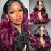 Stema 1B/99J Ombre Highlight Loose Wave 13x4 Transparent Lace Front Human Hair Wig