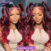 Stema 1B/99J Ombre Highlight Loose Wave 13x4 Transparent Lace Front Human Hair Wig