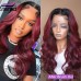 Stema 1B/99J Ombre Highlight Loose Wave 13x4 Transparent Lace Front Human Hair Wig