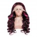 Stema Purple Highlight 13x4 Transparent Lace Front Human Hair Wig