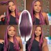 Stema Purple Highlight 13x4 Transparent Lace Front Human Hair Wig