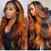 Stema #4/350 Ginger Highlight 13x4 Transparent Lace Front Human Hair Wig