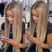 Stema Ash Blonde Highlight 13x4 Transparent Lace Front Human Hair Wig