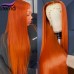 Stema #Orange Ginger 13x4 Transparent Lace Front Human Hair Wigs