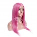 Stema Purple Pink Straight 13x4 Lace Frontal Human Hair Wig Cosplay