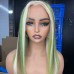 Stema Customized 13x6 Green Highlight Straight Colored Transparent Lace Front Bob Wig