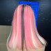 Stema Customized 13x6 Pink Highlight Straight Colored Transparent Lace Front Bob Wig