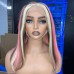 Stema Customized 13x6 Pink Highlight Straight Colored Transparent Lace Front Bob Wig