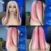 Stema Customized 13x6 Pink Highlight Straight Colored Transparent Lace Front Bob Wig