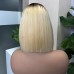 Stema 2x6 #4/613 Colored Transparent Lace Closure Bob Wig