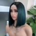 Stema 2x6 1B/Green Colored Transparent Lace Closure Bob Wig