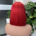 Stema 2x6 Red Colored Transparent Lace Closure Bob Wig