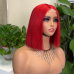 Stema 2x6 Red Colored Transparent Lace Closure Bob Wig