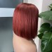 Stema 2x6 Reddish Brown Colored Transparent Lace Closure Bob Wig