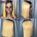 Stema 2x6 SDD Bone Straight Colored Transparent Lace Closure Bob Wigs