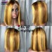 Stema 2x6 SDD Bone Straight Colored Transparent Lace Closure Bob Wigs