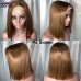Stema 2x6 SDD Bone Straight Colored Transparent Lace Closure Bob Wigs