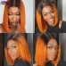 Stema 2x6 SDD Bone Straight Colored Transparent Lace Closure Bob Wigs