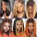 Stema 2x6 SDD Bone Straight Colored Transparent Lace Closure Bob Wigs