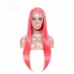 Stema Pink Straight 13x4 Lace Frontal Human Hair Wig Cosplay