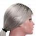 Stema 4x4 / 13x4 Lace 1B/Grey Straight Closure Wig 200% Density 