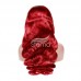 Stema Red Body Wave 13x4 Transparent Lace Front Human Hair Wig