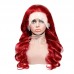 Stema Red Body Wave 13x4 Transparent Lace Front Human Hair Wig