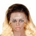 Stema 1b/613 Ombre Blonde Body Wave 13x4 Transparent Lace Front Colored Human Hair Wig