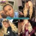 Stema 1b/613 Ombre Blonde Body Wave 13x4 Transparent Lace Front Colored Human Hair Wig