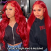 Stema Red Body Wave 13x4 Transparent Lace Front Human Hair Wig