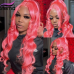 Stema Pink Body Wave 13x4 Transparent Lace Front Human Hair Wig