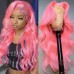 Stema Pink Body Wave 13x4 Transparent Lace Front Human Hair Wig