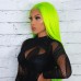 Stema Full Lace Green Color Straight Wig 150% Density