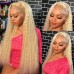 Stema 613 Blonde Curly 13x4 Transparent Lace Front Wig