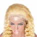 Stema 613 Blonde 13x4 Transparent Lace Front Wig Deep Wave 150% Density