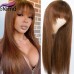 Stema #4 Brown 13x4 Transparent Lace Frontal Straight Wig