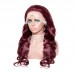 Stema #99j Red Burgundy Body Wave 13x4 Transparent Lace Front Wig