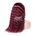 Stema #99j Red Burgundy Deep Wave 13x4 Transparent Lace Front Wig