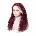 Stema #99j Red Burgundy 13x4 Transparent Lace Frontal Wig