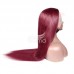 Stema #99j Red Burgundy 13x4 Transparent Lace Frontal Straight Wig