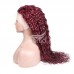 Stema #99j Burgundy 13x4 Transparent Lace Front Wig Water Wave