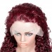 Stema #99j Burgundy 13x4 Transparent Lace Front Wig Water Wave