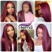 Stema #99j Red Burgundy 13x4 Transparent Lace Frontal Straight Wig