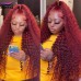 Stema #99j Red Burgundy Deep Wave 13x4 Transparent Lace Front Wig