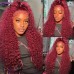 Stema #99j Red Burgundy Deep Wave 13x4 Transparent Lace Front Wig
